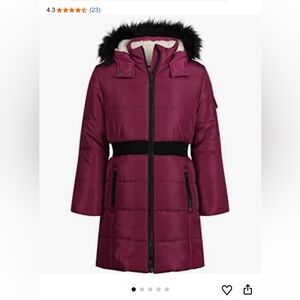 Hudson Jeans Maroon big girls Puffer Jacket